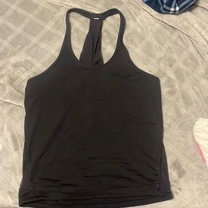 Lululemon Size 6 Black Tank Top with Sheer Back
